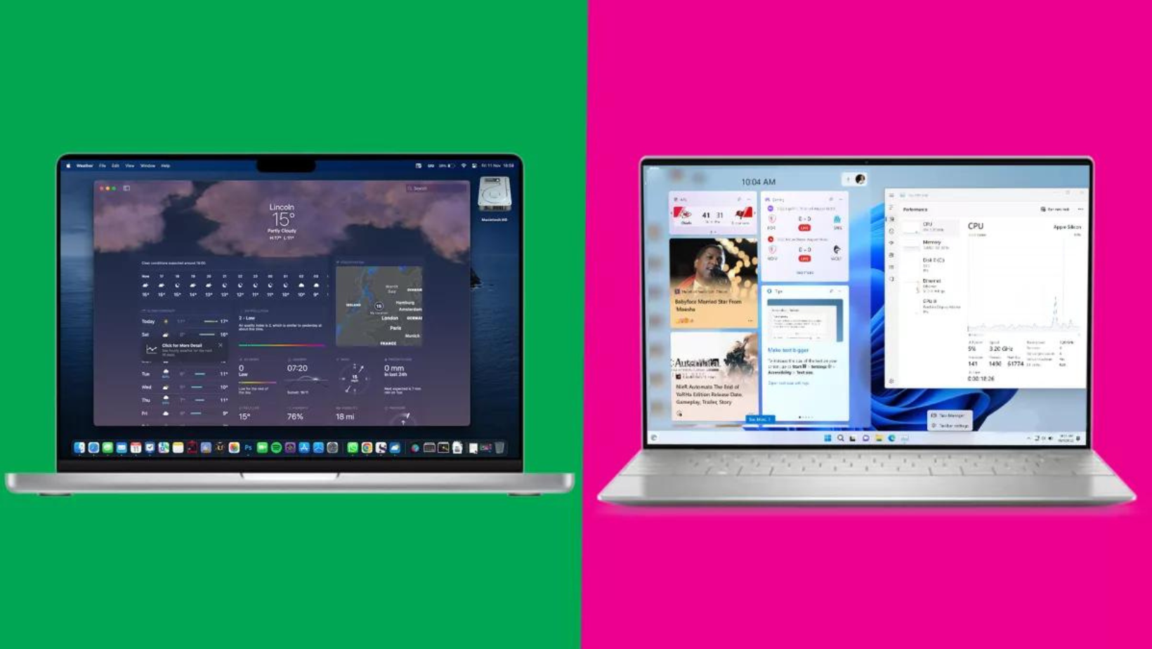Thiết kế - tính năng của Windows 11 và macOS Ventura