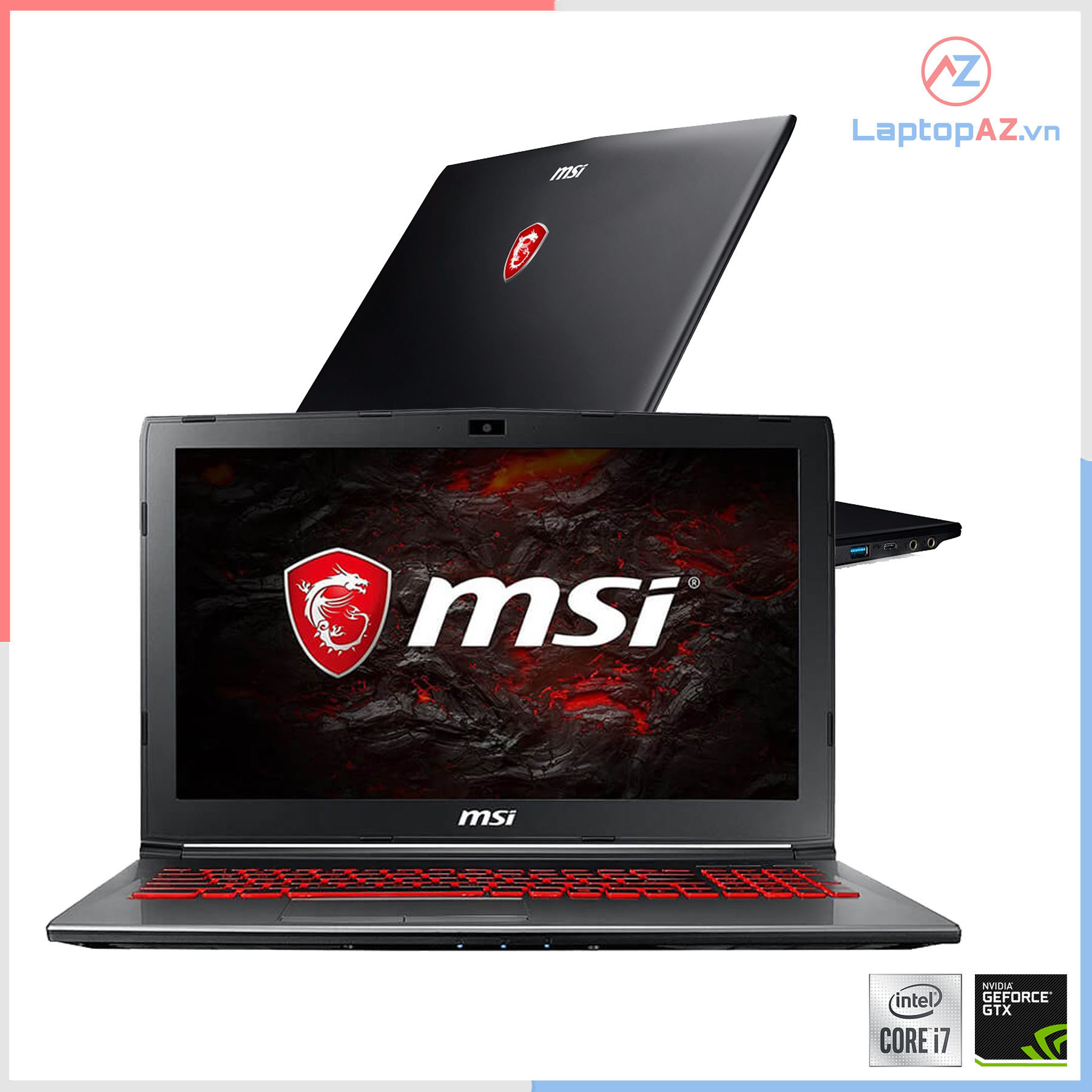 Laptop MSI GV72 7RD (Core i7-7700HQ, 8GB, 1TB, VGA 4GB  NVIDIA GTX 1050, 17.3 inch FHD)
