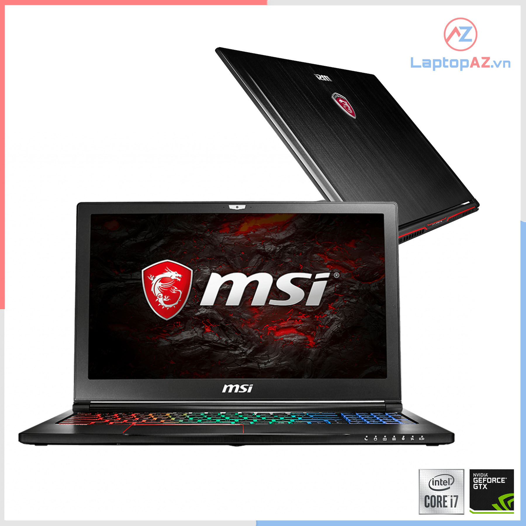 Laptop MSI GS63 7RE (Core i7-7700HQ, 8GB, 1TB + 128GB, VGA 4GB  NVIDIA GTX 1050Ti, 15.6 inch FHD IPS)