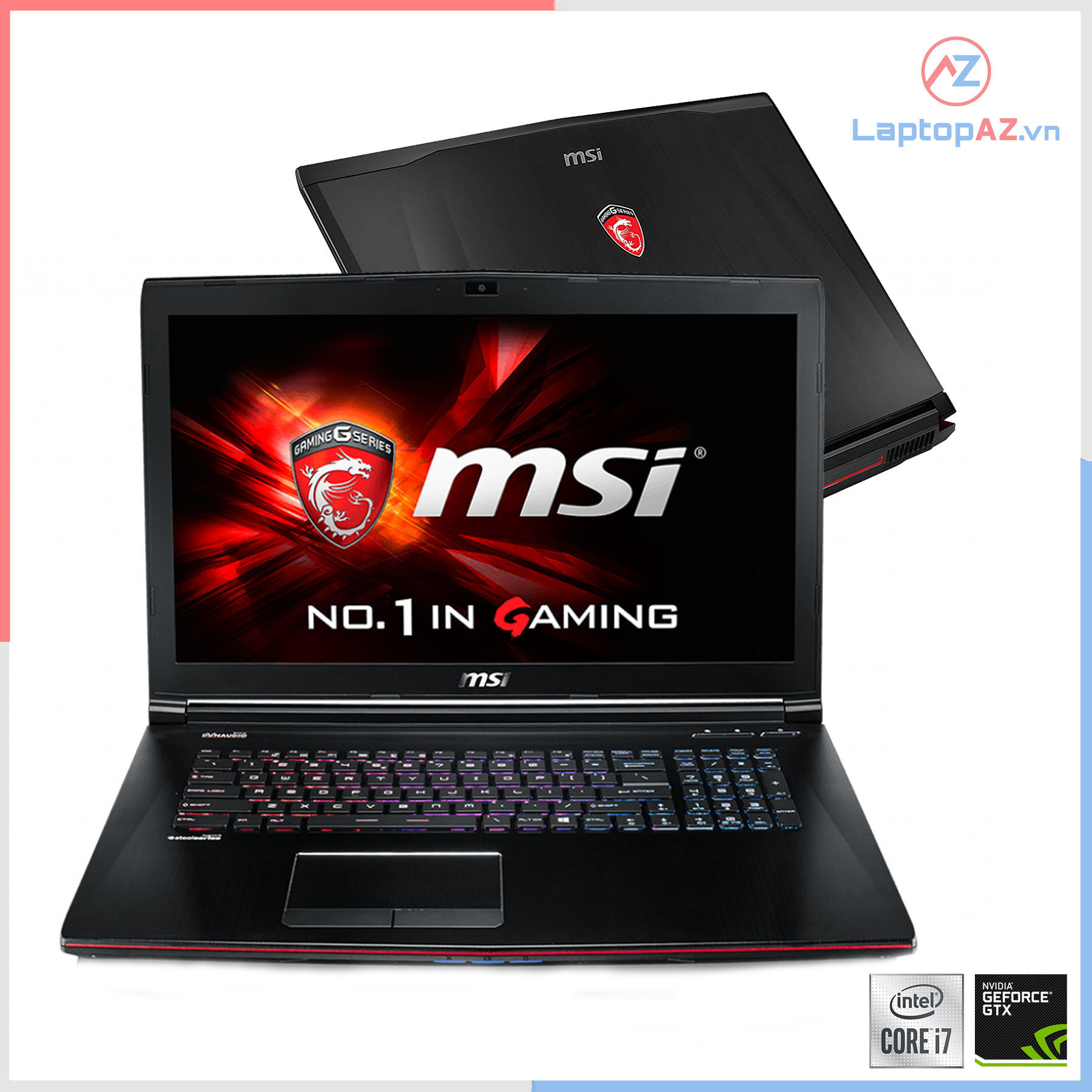 Laptop MSI GE72VR 7RF (Core i7-7700HQ, 8GB, 1TB + 128GB, VGA 3GB NVIDIA GTX 1060, 17.3 inch FHD)