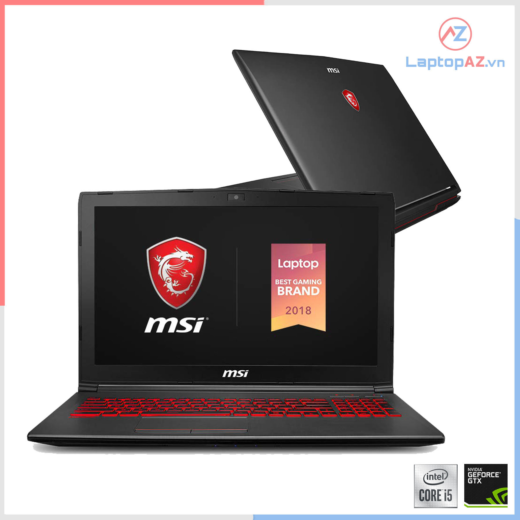 Laptop MSI GV62 (Core i5 8300H, 8GB, 1TB, VGA 4GB NVIDIA GTX 1050Ti, 15.6 inch FHD)