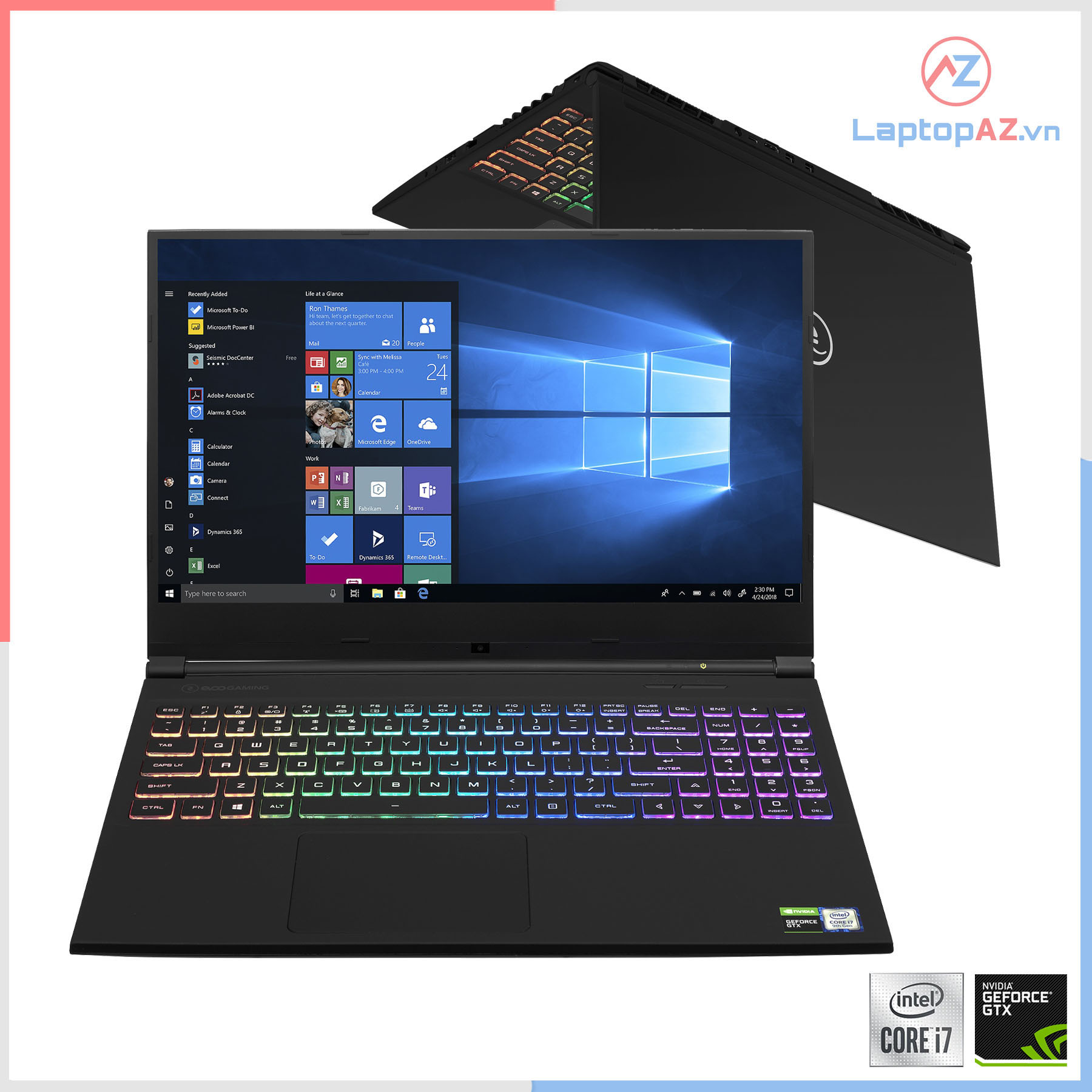 [Mới 100%] Laptop Evoo Gaming 15 2020 (Core i7-9750H, 16GB, 512GB, VGA GTX 1660Ti, 15.6 inch FHD 144Hz) 
