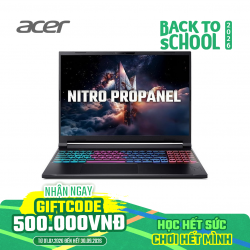 Laptop Acer Gaming Nitro ProPanel ANV16S-71-75LR NH.QXCSV.002| Intel Core 7 240H, 32GB, 512GB, RTX 5050 8GB, 16.0 inch 2K+, IPS, 180Hz, Đen