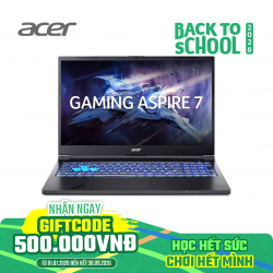 Laptop Acer Gaming Aspire 7 A715-59G-59RD NH.DXUSV.001 | Core 5 210H, 16GB, 512GB, RTX 3050 4GB, 15.6 icnh FHD, Win 11, Đen