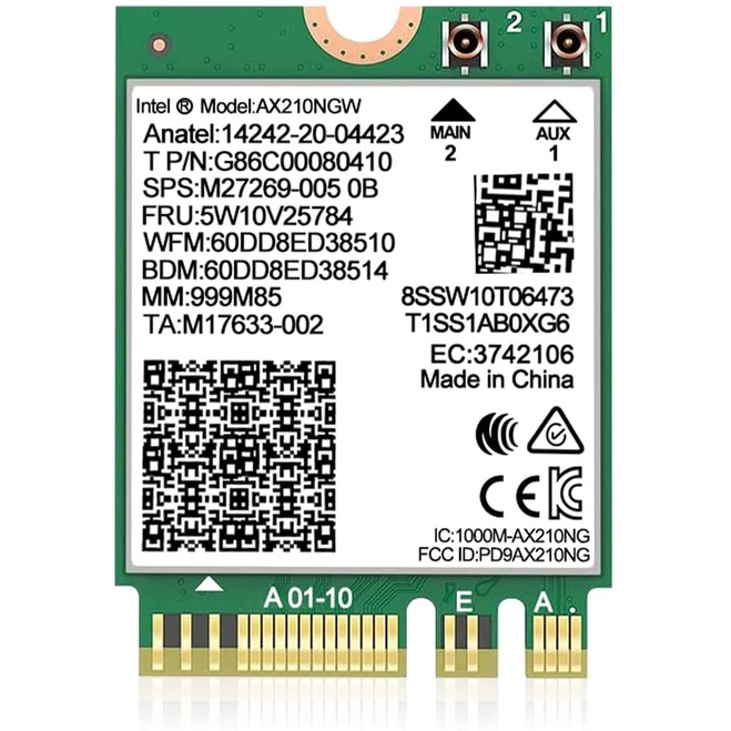 Card WIFI Intel® Wi-Fi 6E AX210 NGW (key E & A)