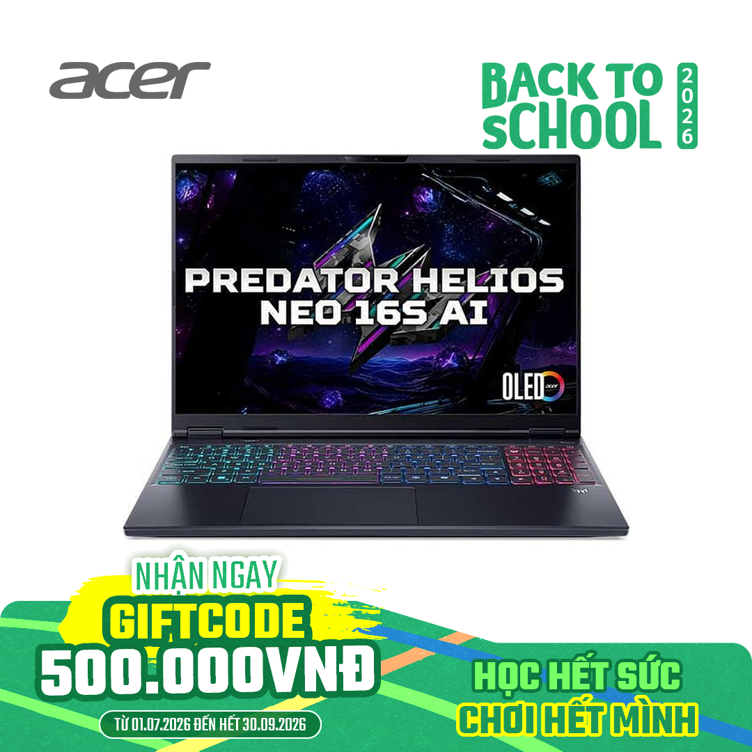 Acer Predator Helios Neo 16S AI PHN16S-71-95MS NH.QX7SV.002 | Core Ultra 9 275HX, 64GB, 2TB, RTX 5070 Ti 12GB, 16 inch 2K+ OLED 240Hz
