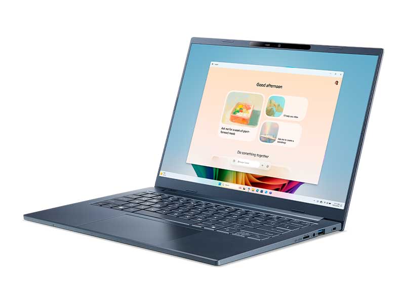 Laptop Acer Aspire 14 AI A14-11M-X8FP NX.JP3SV.001 | Snapdragon X X1-26-100, 16GB, 512GB, Qualcomm Adreno, 14inch FHD+, Win 11, Xanh