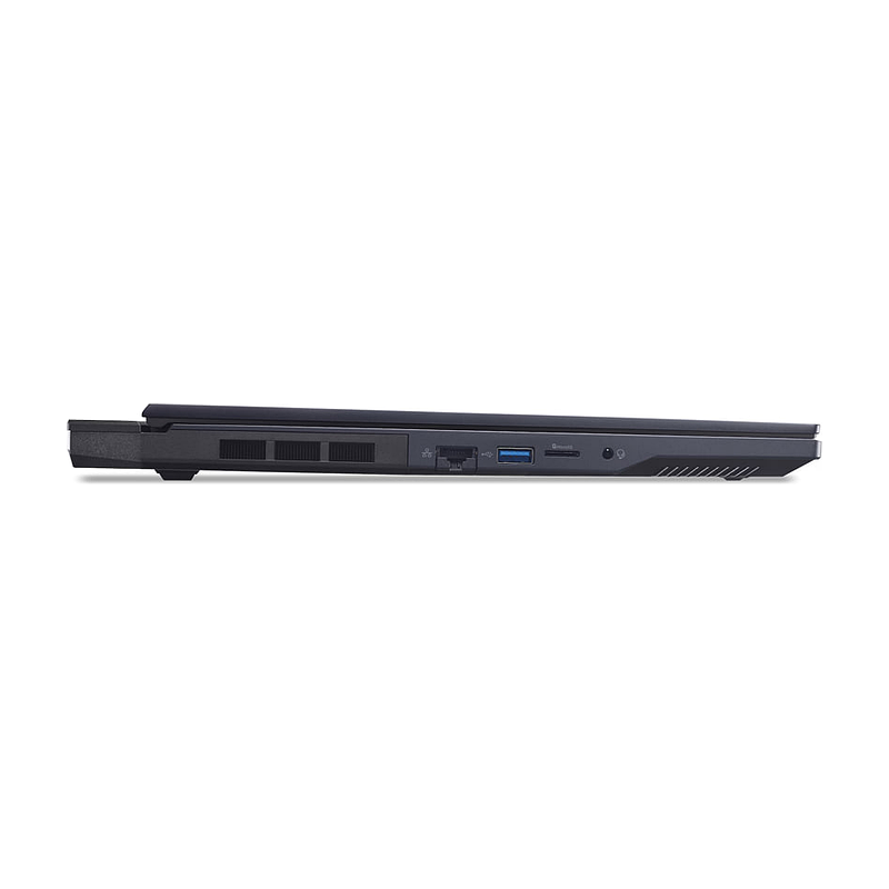 Cạnh Acer Predator Helios Neo 16 AI với cổng mạng và khe thẻ nhớ